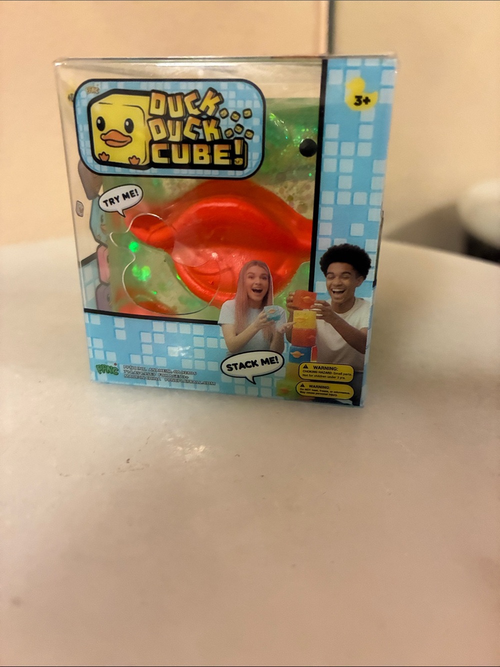 Duck Duck Cube Squishy Stacking Toy - Red
